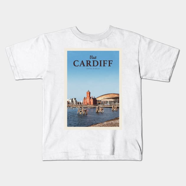 Visit Cardiff Kids T-Shirt by Mercury Club